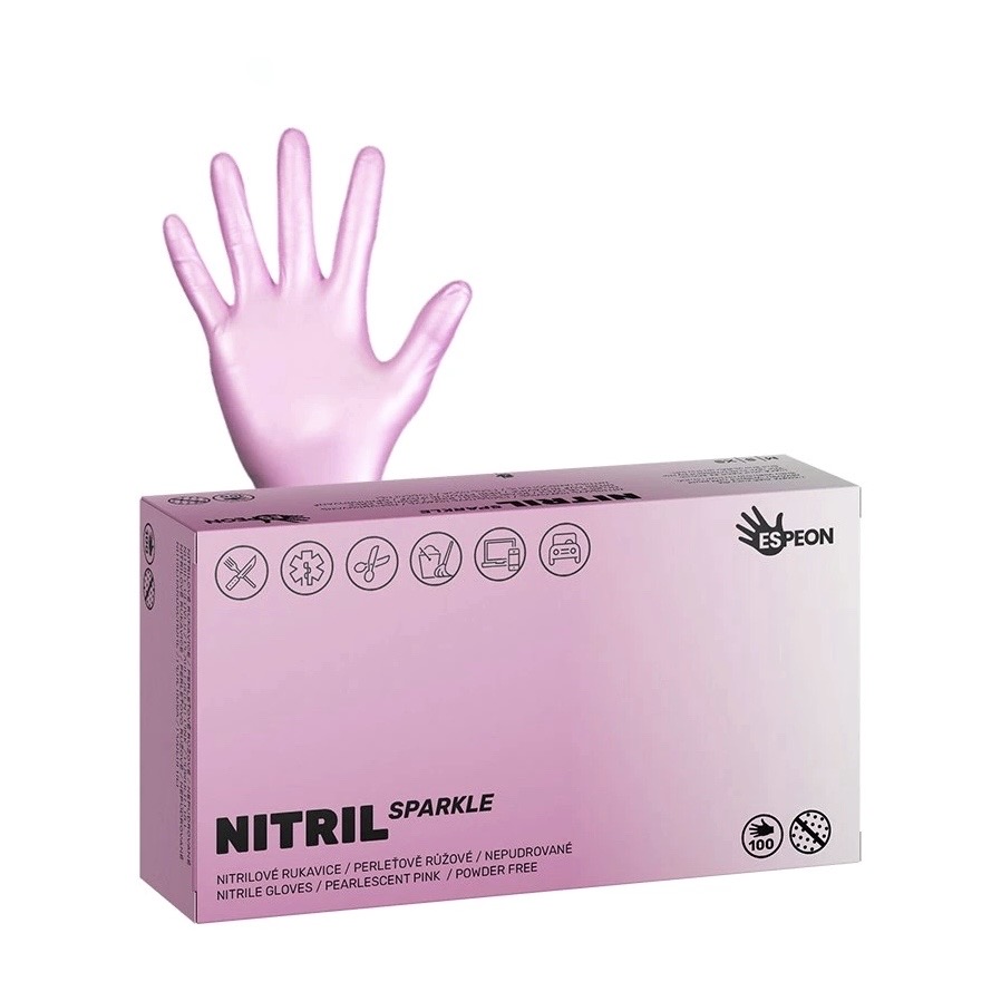 Mănuși nitril roz perlat 100buc